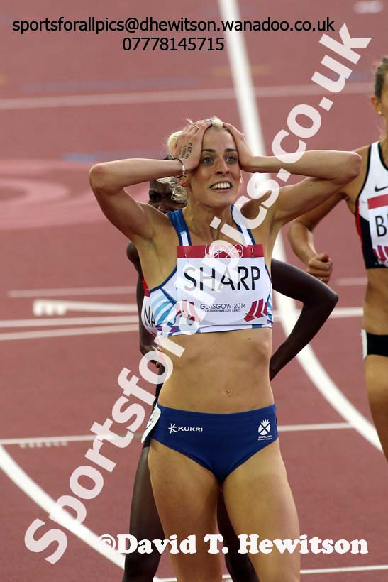 Lynsey Sharp (Scotland) in the 800 metres at the Commonwealth Games, Glasgow. Photo: David T. Hewitson/Sports for All Pics
